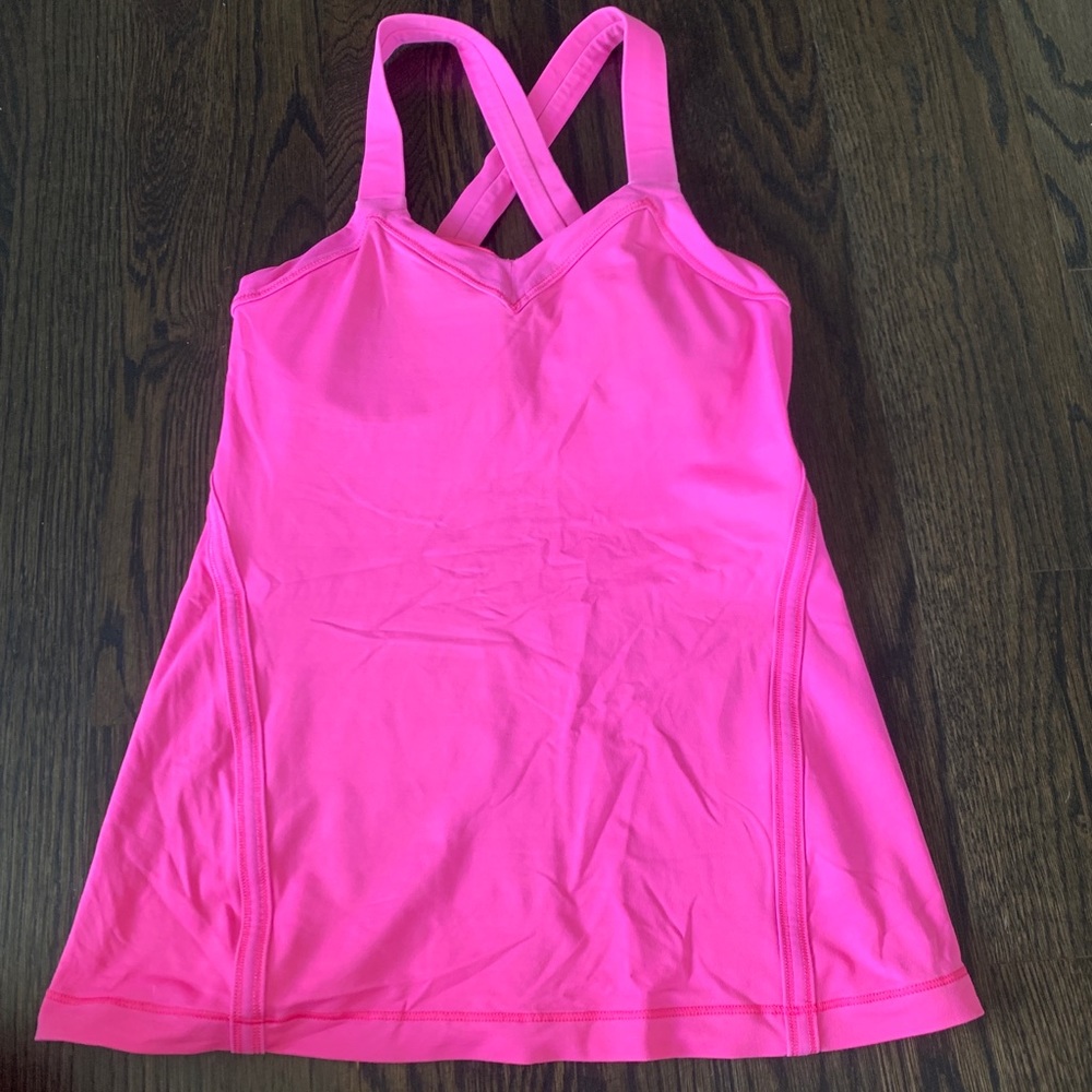 Bright pink lululemon tank